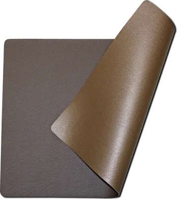 Produktbild von 4er Set Platzsets - Abwaschbar - Lederlook - Kunstleder - Rechteckig - Doppelseitig - Tischsets - Platzdeckchen -Mocca & Kupfer - 30x43cm