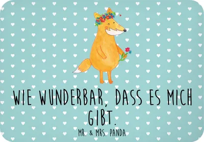 Produktbild von Mr. & Mrs. Panda magnet Fuchs Blumen - Türkis Pastell - Geschenk, Blume, zettelhalter, Ich, Kühlschrankmagnet, Selbstbewusst, whiteboardmagnet, haftmagnet, Boho, Liebe
