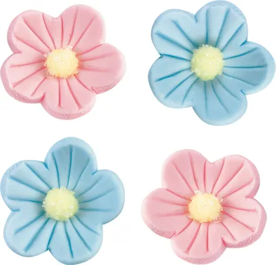 Produktbild von Günthart 96 Blumen rosa und blau aus Zucker