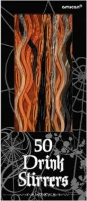 Produktbild von 50 Cocktail Rührstäbe Orange Schwarz