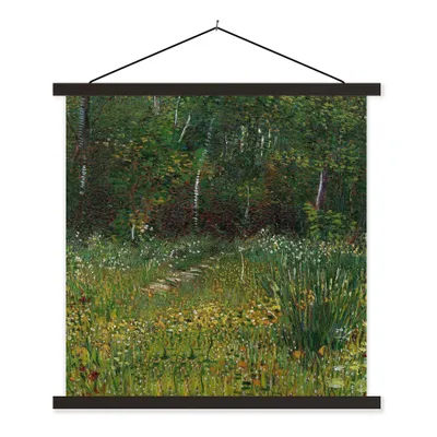 Produktbild von MuchoWow® Textilposter Asnières - Vincent van Gogh 120x120 cm mit schwarzem Rahmen - Aufhängungsset