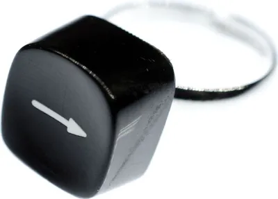 Produktbild von Tastaturring Miniblings Zeichen Ring Schreibmaschine Pfeil eckig Taste