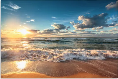 Produktbild von MuchoWow® Poster Strand - Meer - Sonnenuntergang 60x40 cm - Schlafzimmerdekoration