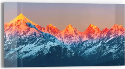 Produktbild von DEQORI Glasbild Echtglas 60x30 cm 'Panchchuli in Abendsonne' Wandbild Bild modern Deko
