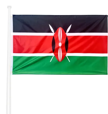 Flagge Kenias 150 x 90 cm, wasserdichtes Polyester, mit Metallösen