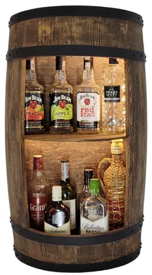 Immagine prodotto di Bar da appoggio o da appendere in legno con illuminazione a LED, colore wengé, ripiano da 80 cm, bar da casa