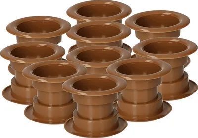 Zdjęcie produktu dla KOTARBAU® Zestaw 10 okraglych, ciemnobezowych kratek wentylacyjnych z tworzywa sztucznego do drzwi lazienkowych