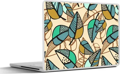 Produktbild von MuchoWow® Laptop Aufkleber Sticker Cover Blätter - Bohème - Natur - Muster 40x30 cm - Laptop Dekoration - Selbstklebend