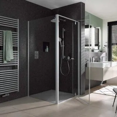 Produktbild von HSK 3300100-70-500 Favorit Plus Seitenwand zu Drephunkttür 1000x2000mm Weiß-Matt Klar Hell Edelglasbeschichtung