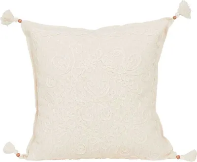 Produktbild von Kissenbezug, Dekokissenbezug aus Baumwolle, Boho-Stil, Fransen 40x40 Natürliche Farbe 012