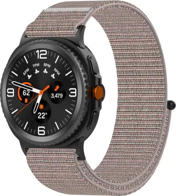Produktbild von Für Samsung Galaxy Watch 8 / 8 Classic / Ultra 2 Nylon Elastisches Klettverschluss Ersatz Armband Pink
