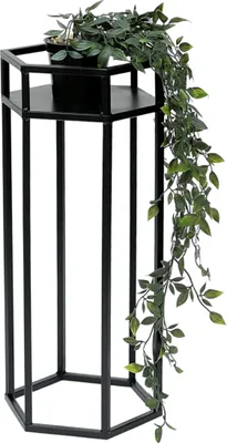 Zdjęcie produktu dla DanDiBo stołek na kwiaty metalowy czarny sześciokąt 50 cm stojak na kwiaty kolumna na kwiaty 96453 S stołek na rośliny nowoczesny stojak na rośliny