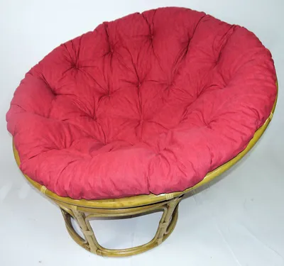 Produktbild von Rattan Papasansessel,Papasan Durchmesser 100 cm, Fb. Honig, Polster Uni Living 236 rot Himbeere