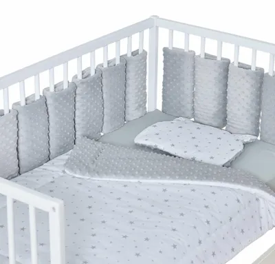 Image de Bettumrandung Jeanne 10 teilig - Pour lit bébé de 60x120 ou 70x140 cm - Grau | by SEVIRA KIDS
