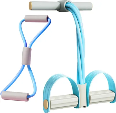 Produktbild von Figur 8 Widerstandsband 6-Rohr-Pedalzieher mit Griff Multifunktions-elastisches Yoga-Sit-up-Zugseil Männer Frauen Pedalspanner Trainingsgerät Trainingsgerät