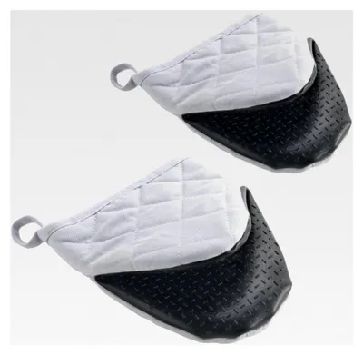 Produktbild von 1 Paar Ofenhandschuhe, rutschfeste Backofenhandschuhe aus Baumwolle, 14 cm, Grau