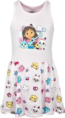 Produktbild von Gabbys Dollhouse Kinder Mädchen kurzarm Kleid Sommerkleid – Rosa / 104