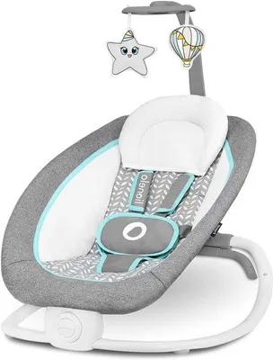 Produktbild von Babyschaukel – Schaukelstuhl für Babys – Entspannung für Babys – 4 verstellbare Rückenlehnenpositionen – geeignet bis 9 kg – Grau, skandinavisches Design