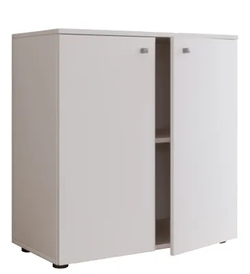 Image de Commode en bois | Dimensions commode env. H. 75 x W. 70 x D. 36 cm | Buffet avec étagère pratique | 2 portes tournantes - Vandol 1
