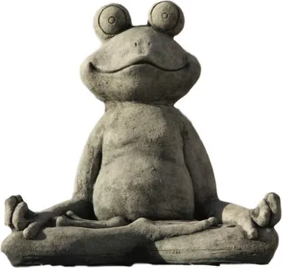 Produktbild von Yogafrosch aus Steinguss für ihren Garten aus Steinguss Frostfest Witterungsbeständig und Neu 50cm Höhe, DE-517