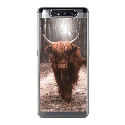 Produktbild von MuchoWow® Handyhülle Schutzhülle Hülle für Samsung Galaxy A80 Schottischer Hochländer - Wald - Kuh - Tiere - Natur Silikon Softcase Handy Hülle - Schutzdeckel