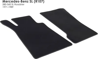 Produktbild von Fußmatten Mercedes SL R107 1971-1985 Original Qualität Velours Automatten - 2.teilig - schwarz
