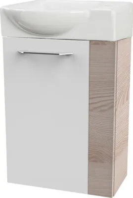 Produktbild von Fackelmann SBC B. CLEVER Gäste WC Set 2-teilig 45 cm, Braun hell/Weiß, links, Keramik Hahnloch rechts