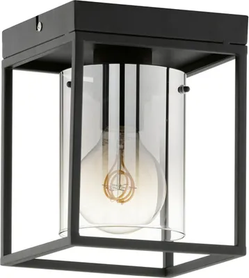 Produktbild von Fischer & Honsel Samu Deckenleuchte E27 Glas rauchfarben sandschwarz 21303