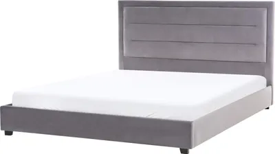 Produktbild von BELIANI Wasserbett Dunkelgrau Samt Gesteppt 180x200 cm mit Matratze Wasserbett-Zubehör Hohes Gepolstertes Kopfteil Schlafzimmer Polsterbett Doppelbett