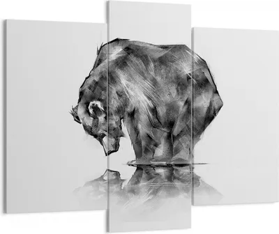 Produktbild von Bild auf Leinwand - Leinwandbild - Bär Tier - 130x100cm - Wand Bild - Wanddeko - Wandbilder - Leinwanddruck - Bilder - Kunstdruck - Wanddekoration - Leinwand bilder - Wandkunst - CB130x100-3921