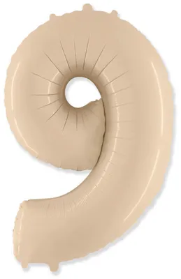 Obrázek produktu pro Fóliový balónek číslice 9 - krémový - 102 cm
