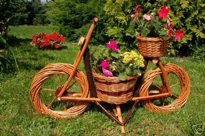 Produktbild von Fahrrad, Motorrad in Korbgeflecht, Rattan, Körbe, Pflanzkorb, Pflanzkasten,Weide, 70 cm