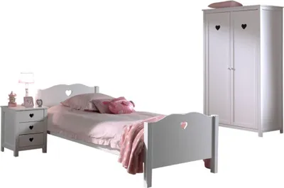 Produktbild von Kinderzimmer Kamila 1 Kinderzimmer Möbel Set Mädchen MDF Weiß