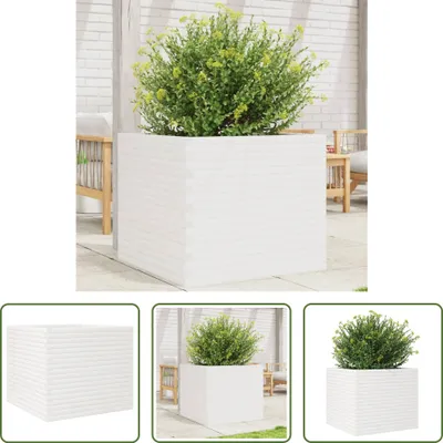 Zdjęcie produktu dla The Living Store Sadzarka biała 80x80x68,5 cm lite drewno sosnowe