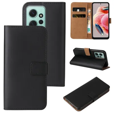 Produktbild von Handyhülle für Xiaomi Redmi Note 12 Klapphülle Bookcase Flip Cover Hülle Handy Tasche Etui Farbe: Schwarz