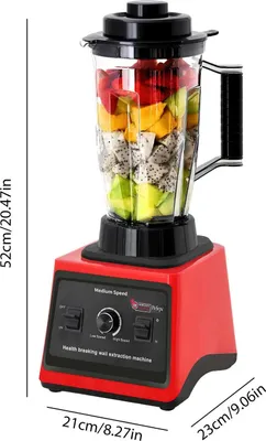 Produktbild von Elektrischer Standmixer und Küchenmaschine - 3-in-1 Mixer - Hochgeschwindigkeit - Smoothie- und Entsafter-Maker - Für Milchshakes - 220 V