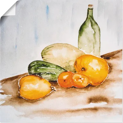 Produktbild von ARTland Poster Obst und Gemüse Aquarell Größe: 50x50 cm