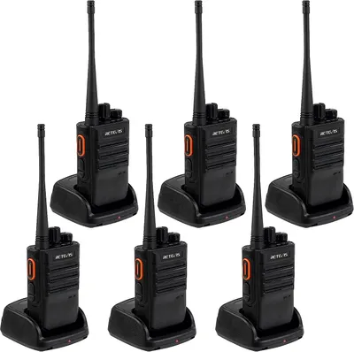 Produktbild von Retevis RB646 Walkie Talkie Long Range, IP67 Wasserdichtes 2 Wege Funkgerät, PMR446 Notfallalarm, Tragbares Freisprechfunkgerät für Hotel Restaurant, Schule(Schwarz, 6 Stück)