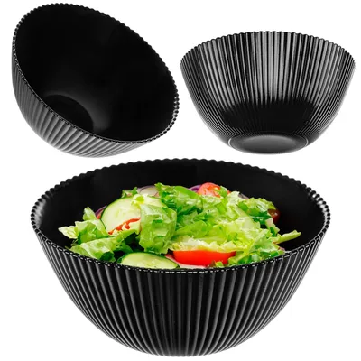 Image de Saladier en verre - Bol de service - 15,2 cm de diamètre - Verre - 1 pièce - Noir