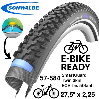 Produktbild von Schwalbe Marathon Plus MTB Ebike SG 27,5x2,25" 57-584 E-50 Reflex Pannenschutz Reifen