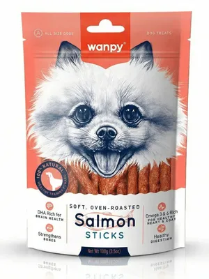 Produktbild von WANPY für Hunde: Lachs-Sticks 100 g