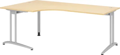 Produktbild von bümö Schreibtisch Serie-B - Nachbildung Ahorn, Größe: Eckschreibtisch 200 x 120 cm