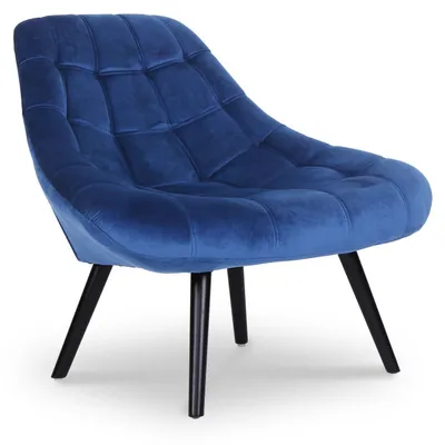 Image de MENZZO Fauteuil Danios Velours Bleu