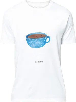 Produktbild von Mr. & Mrs. Panda Größe L T-Shirt Kaffee Tasse - Weiß - Geschenk, Glücklich, Genuss, Lustige Sprüche, Shirt, Tshirt, Liebe, Geschmack, mit Spruch