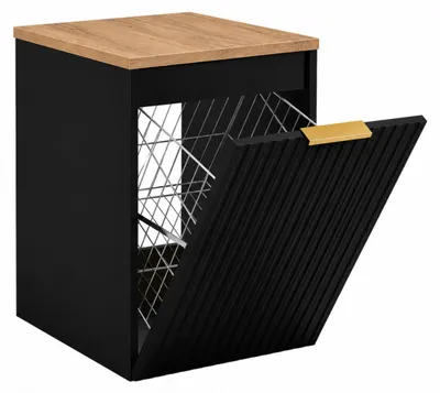 Imagen del producto de Armario de baño suspendido con cesto para ropa, color / tablero de roble "Craft"