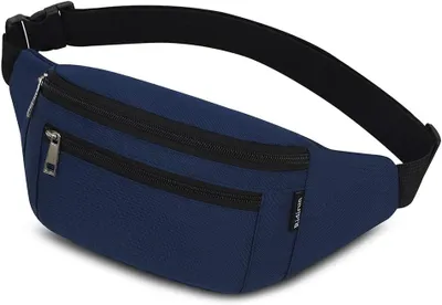 Obrázok produktu pre Boková taška, veľká fanny pack, 4 zipsy, nastaviteľný pás, vodoodolná, na bicyklovanie