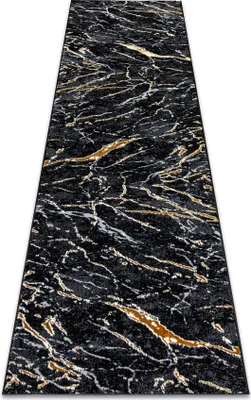Produktbild von Teppich, Läufer ALLURE 1963 Marmor - Strukturell, stilvoll, glamourös schwarz / gold Schwarz 70x250 cm
