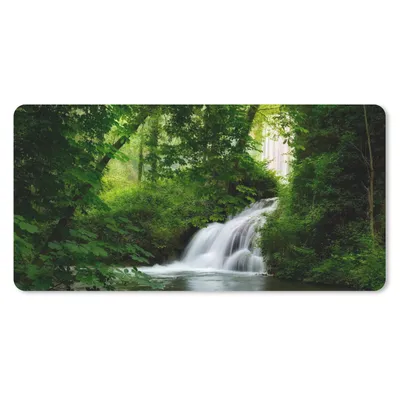 Produktbild von MuchoWow® Mauspad Mousepad Wasserfall - Natur - Grün 60x30 cm - Mousepads - Maus Mat - Pad - Mausunterlage - Nachhaltig