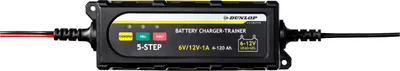 Obrázok produktu pre Nabíjačka autobatérií Dunlop s LED displejom - Nabíjačka batérií 12 V - Nabíjačka batérií pre auto, motorku, skúter a loď - Certifikát IP65 - s kontrolkami a prepojovacím káblom
