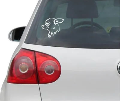Produktbild von Aufkleber / Autoaufkleber - JDM - Die cut - Chihuahua Decal Fenster Laptop - Folie Sticker - weiß - 99mmx88mm